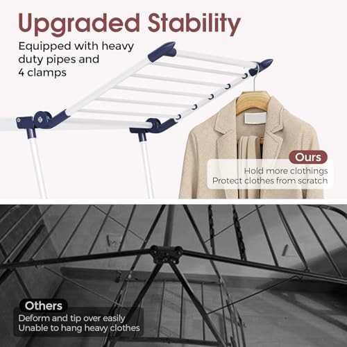 Large white gullwing laundry drying rack — photo 5