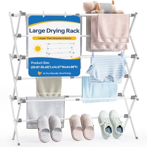 Extra large vertical folding drying rack