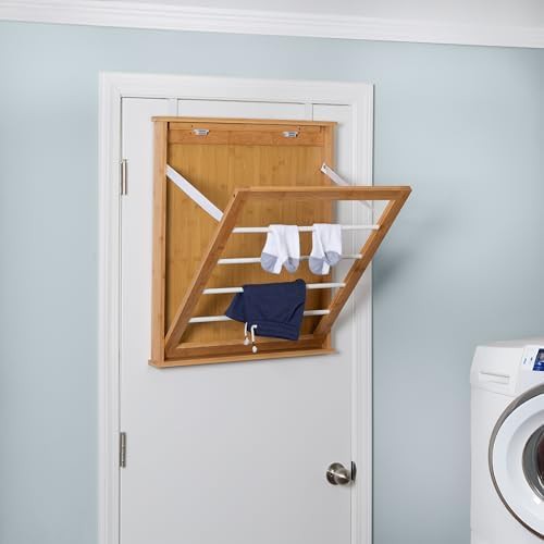 Bamboo collapsible wall mounted rack