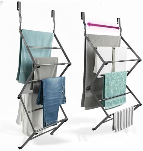 Gray over the door telescopic rack