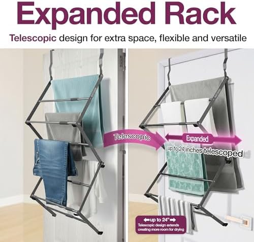 Gray over the door telescopic rack — photo 5