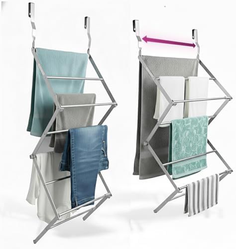 Silver over the door telescopic rack