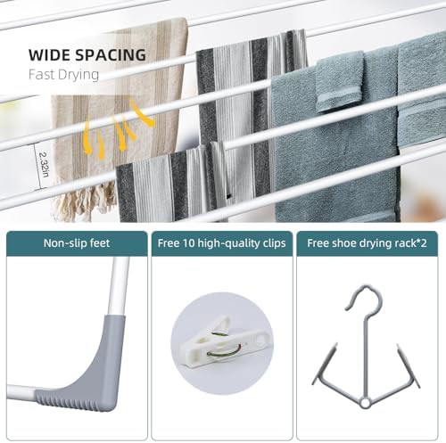 Foldable gullwing clothes drying rack — photo 5