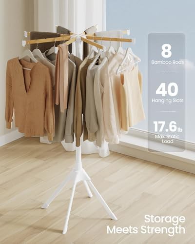 Metal airer with bamboo hanging rods — photo 3
