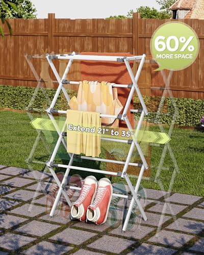 White three tier foldable laundry rack — photo 3