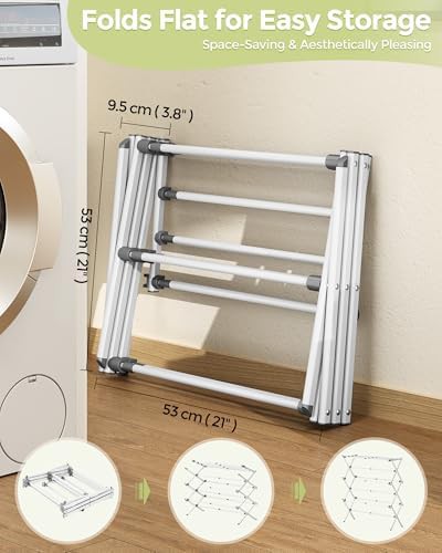 White three tier foldable laundry rack — photo 4