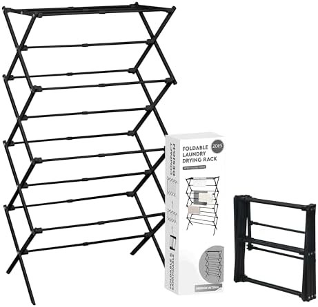 Black four tier freestanding laundry dryer