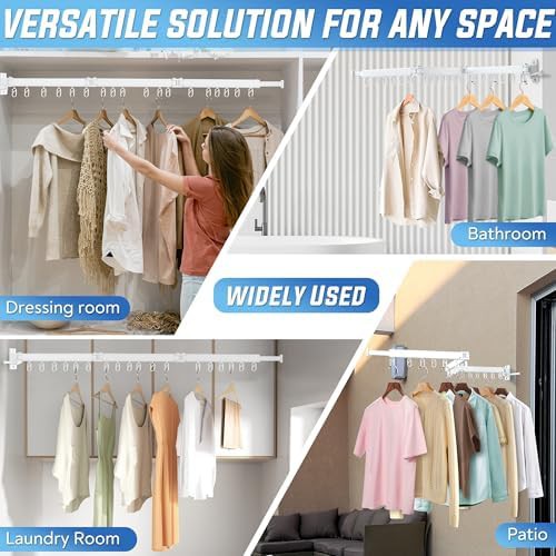 Wall mounted tri fold laundry rack — photo 2
