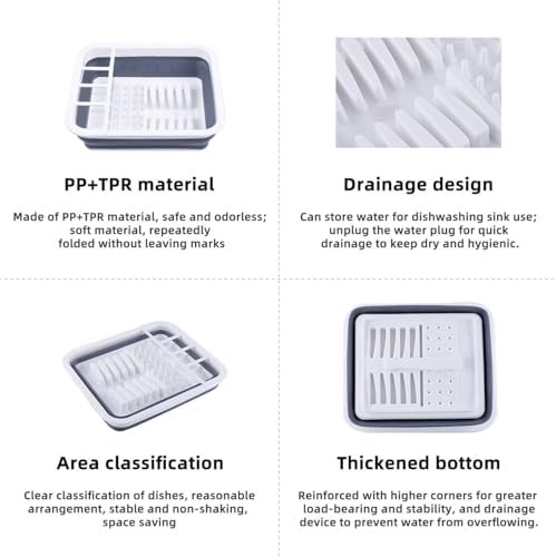 Grey portable countertop dish drainer — photo 4