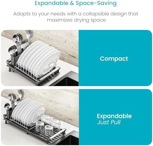 Foldable kitchen counter dish rack — photo 2