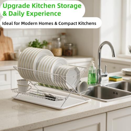 Three tier white stainless steel dish rack — photo 3