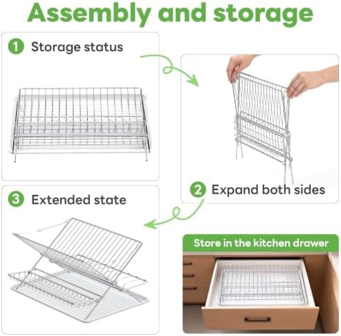 Three tier white stainless steel dish rack — photo 4