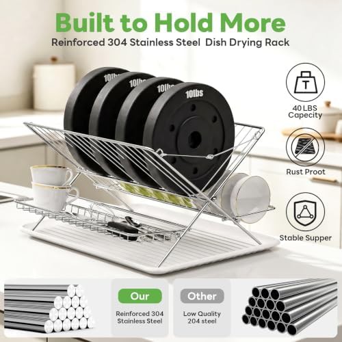 Three tier white stainless steel dish rack — photo 5