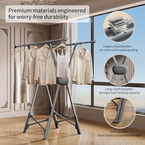 Heavy duty adjustable length garment rack — photo 5