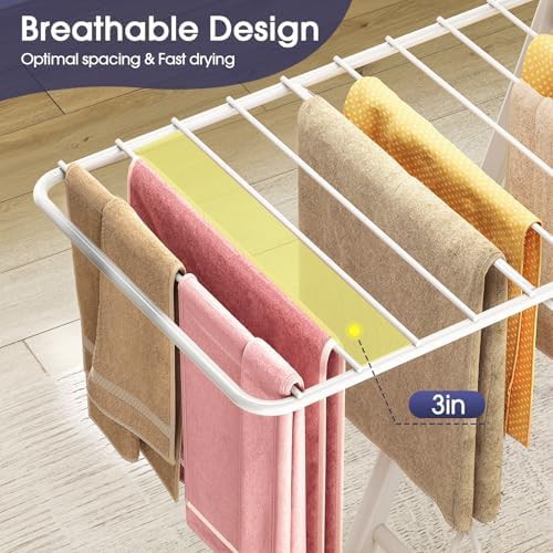 White height adjustable foldable apartment rack — photo 5