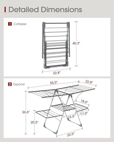 Two tier drying rack with adjustable wings — photo 4