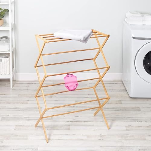 Collapsible bamboo laundry drying stand — photo 4
