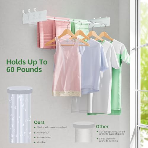 Aluminum foldable wall mounted rack with hooks — photo 4