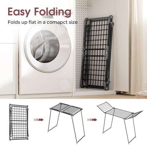 Large black gullwing laundry drying rack — photo 3