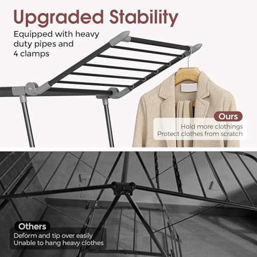 Large black gullwing laundry drying rack — photo 4