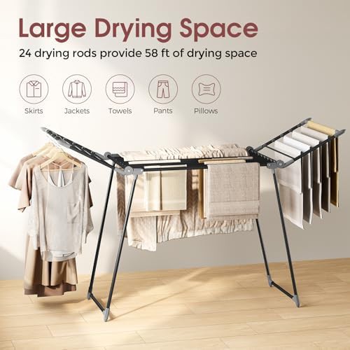 Large black gullwing laundry drying rack — photo 5