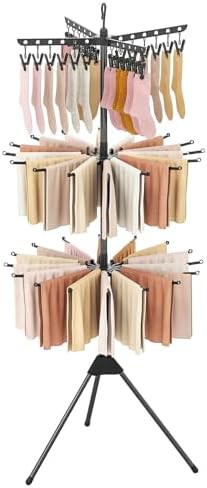Tripod rotatable rack for baby clothes