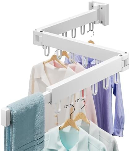 Wall mounted collapsible laundry rack