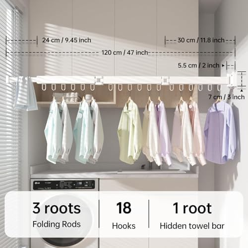 Wall mounted collapsible laundry rack — photo 2