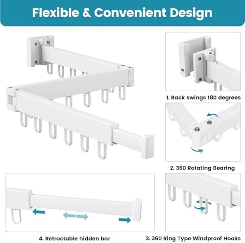 Wall mounted collapsible laundry rack — photo 3