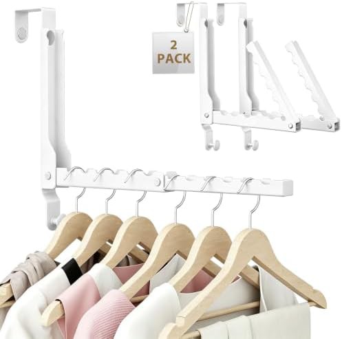 White folding over the door drying rack