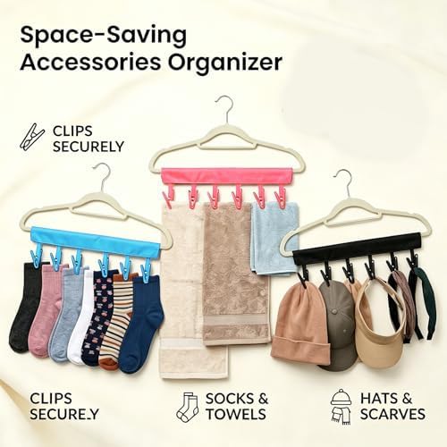 Mini travel hangers with six clips three pack — photo 4