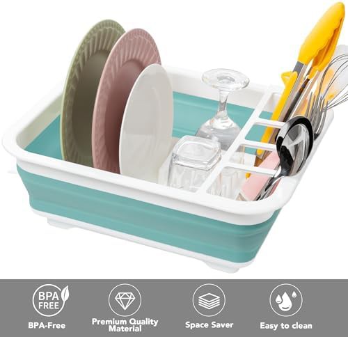 Gray collapsible dish drying rack — photo 4