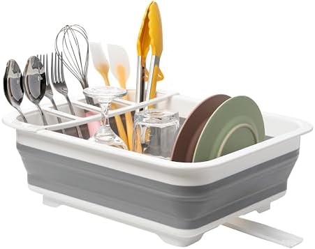 White portable dish drying tray