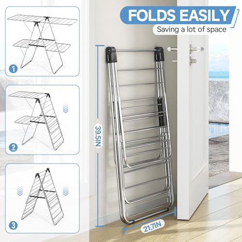 Stainless steel four wing height adjustable rack — photo 4