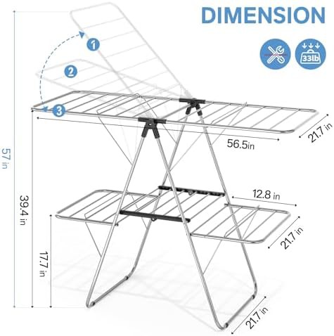 Stainless steel four wing height adjustable rack — photo 5
