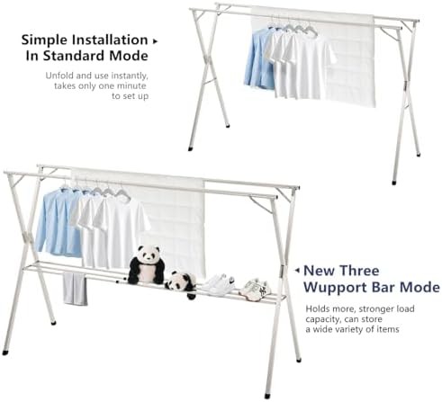 Large foldable stainless steel clothes airer — photo 3