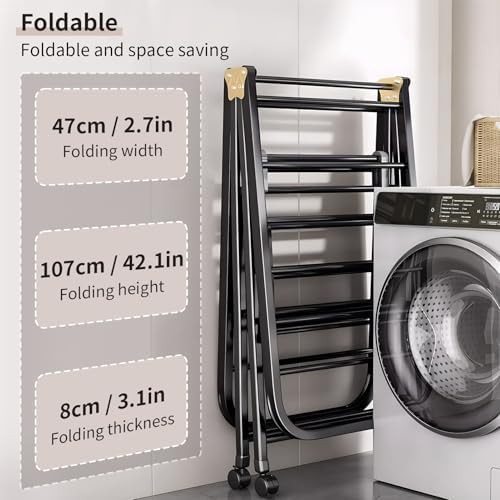 Black gullwing foldable laundry dryer rack — photo 5