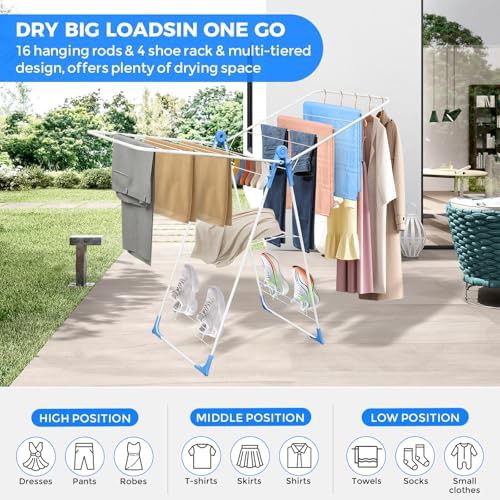 Gullwing freestanding foldable clothes airer — photo 3