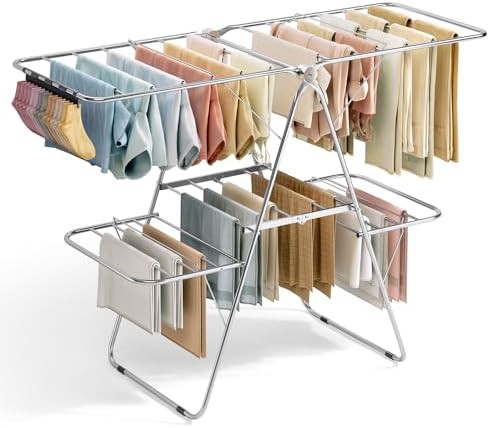 Stainless steel four wing rack with metal connectors