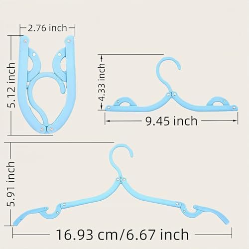 Blue plastic folding travel hangers — photo 3