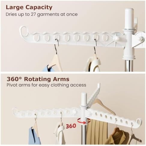 Rotatable freestanding laundry drying rack — photo 4