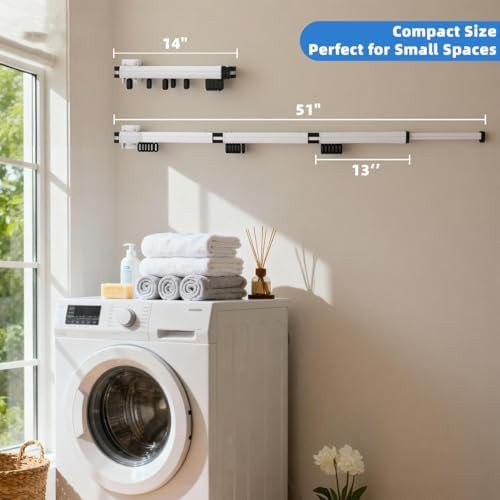 Compact white folding wall hanger rack — photo 3