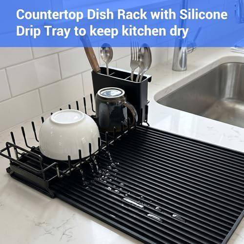 Expandable stainless steel sink dish rack — photo 3