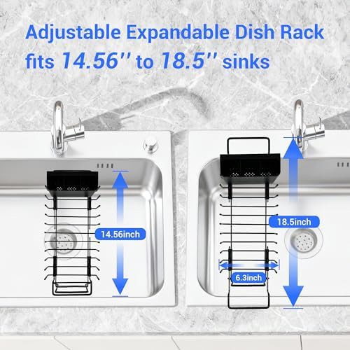 Expandable stainless steel sink dish rack — photo 4