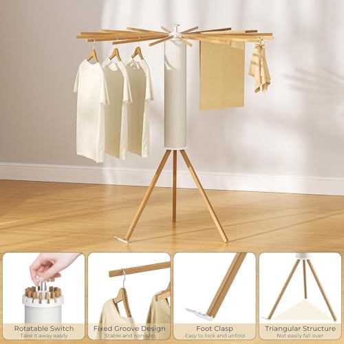 Wooden tripod foldable garment stand — photo 4