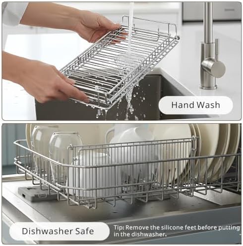Stainless steel folding dish drying rack — photo 4