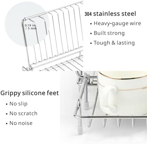 Stainless steel folding dish drying rack — photo 5