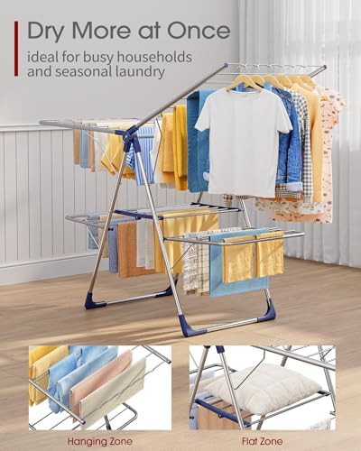 Freestanding two tier foldable laundry stand — photo 3