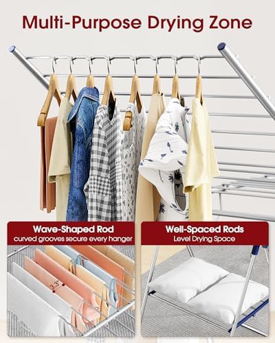 Foldable laundry rack with adjustable wings — photo 3