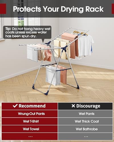 Foldable laundry rack with adjustable wings — photo 5